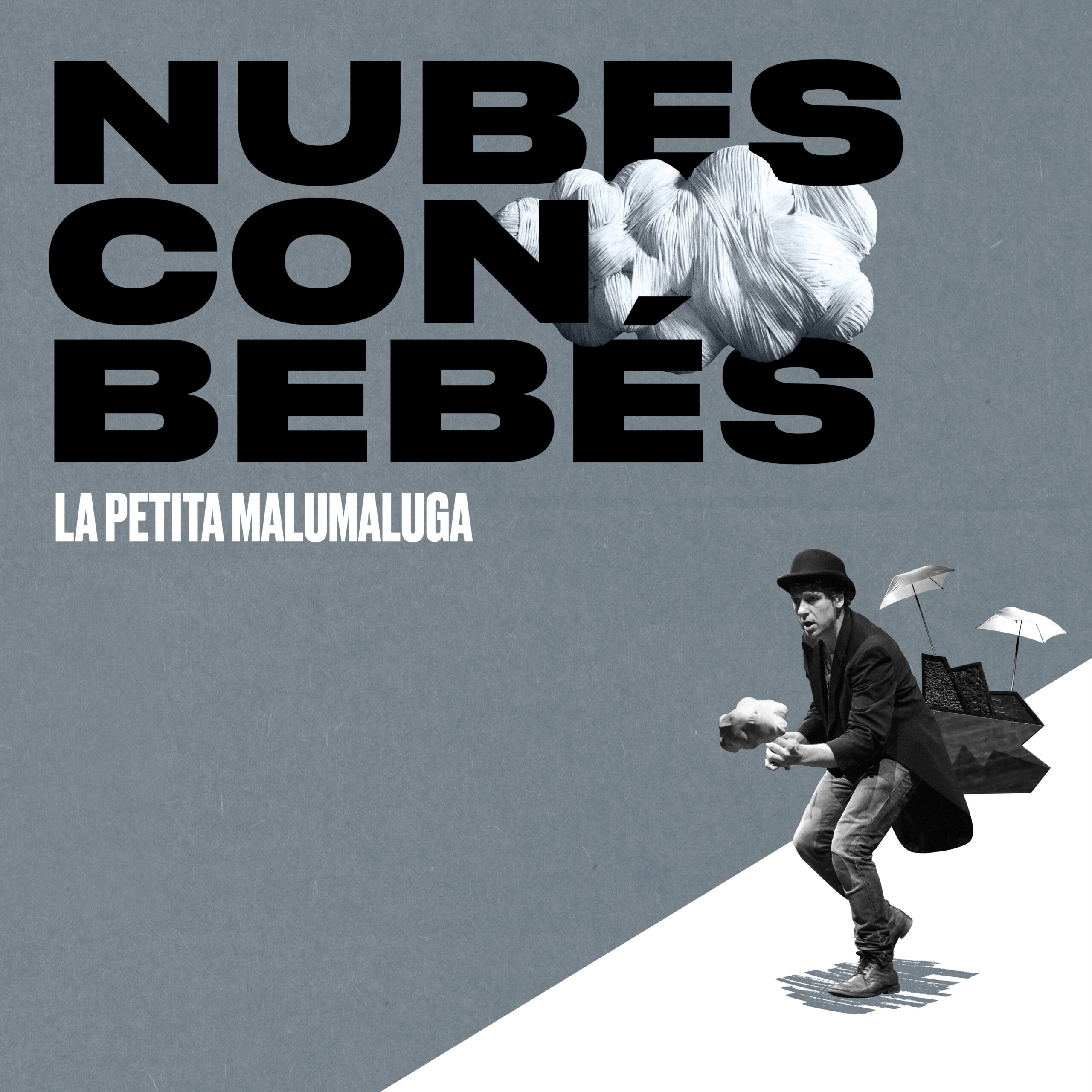 Nubes con bebés, espectáculo sensorial de La Petita Malumaluga para descubrir sonidos, lluvia, viento y emociones en una experiencia escénica para primera infancia.